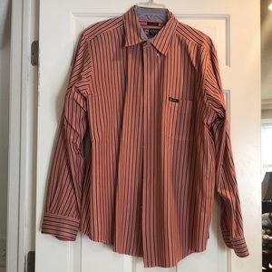 Chaps Men’s Button Down Stripped Long Sleeved Dress Shirt